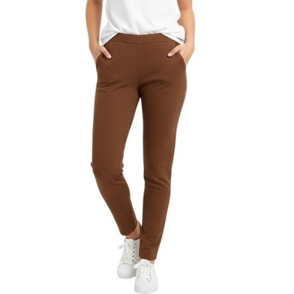 Everlane Side-Zip Pants Womens Size 6 Brown Tapered Stretch High Rise Minimalist